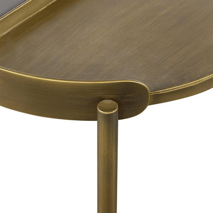 Armen Living - Dua Gray Concrete End Table with Antique Brass - LCDULACC veiw 6