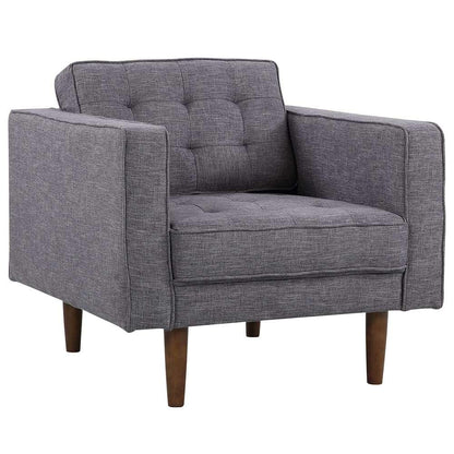 Armen Living - Element Mid-Century Modern Chair in Dark Gray Linen and Walnut Legs - LCEL1DG veiw 1