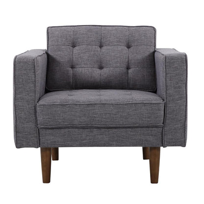 Armen Living - Element Mid-Century Modern Chair in Dark Gray Linen and Walnut Legs - LCEL1DG veiw 2