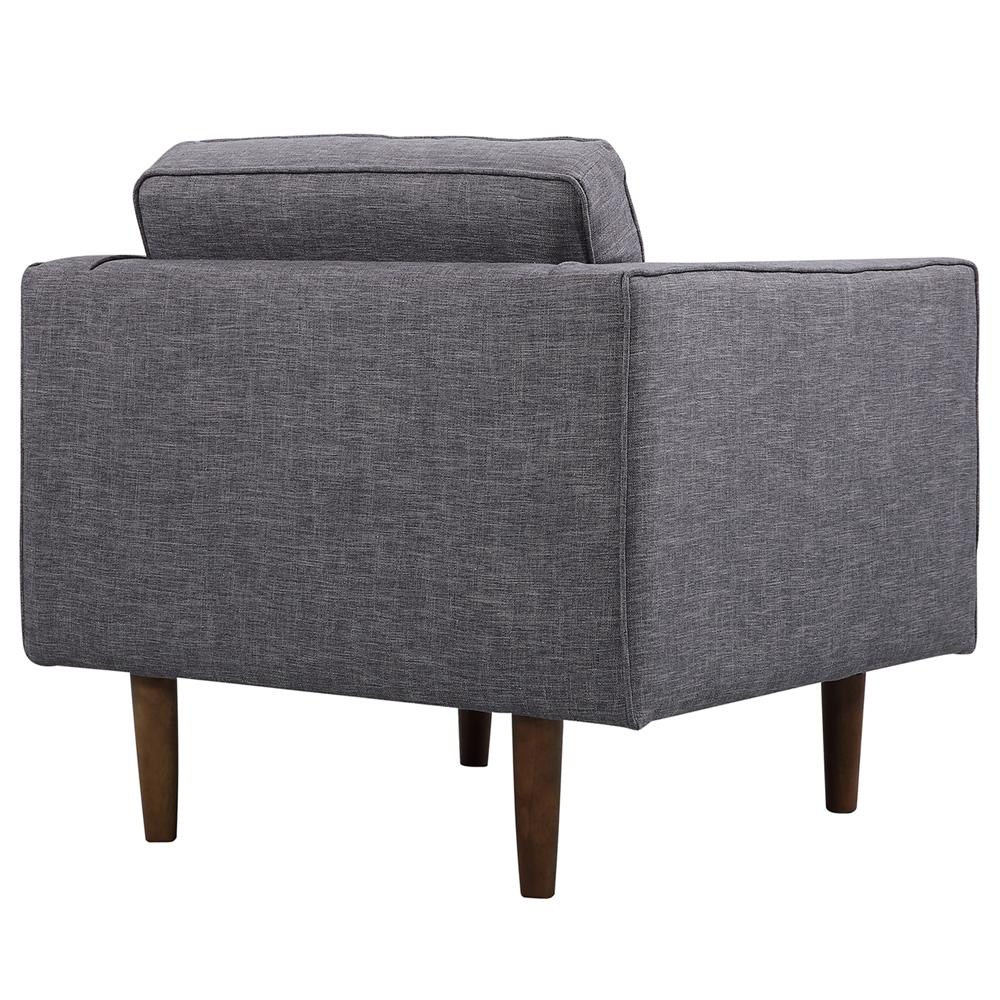 Armen Living - Element Mid-Century Modern Chair in Dark Gray Linen and Walnut Legs - LCEL1DG veiw 3