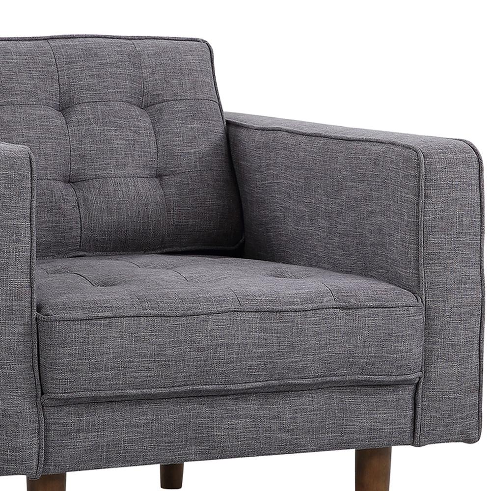 Armen Living - Element Mid-Century Modern Chair in Dark Gray Linen and Walnut Legs - LCEL1DG veiw 4