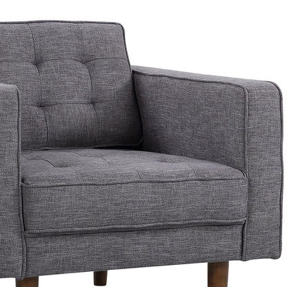 Armen Living - Element Mid-Century Modern Chair in Dark Gray Linen and Walnut Legs - LCEL1DG veiw 4