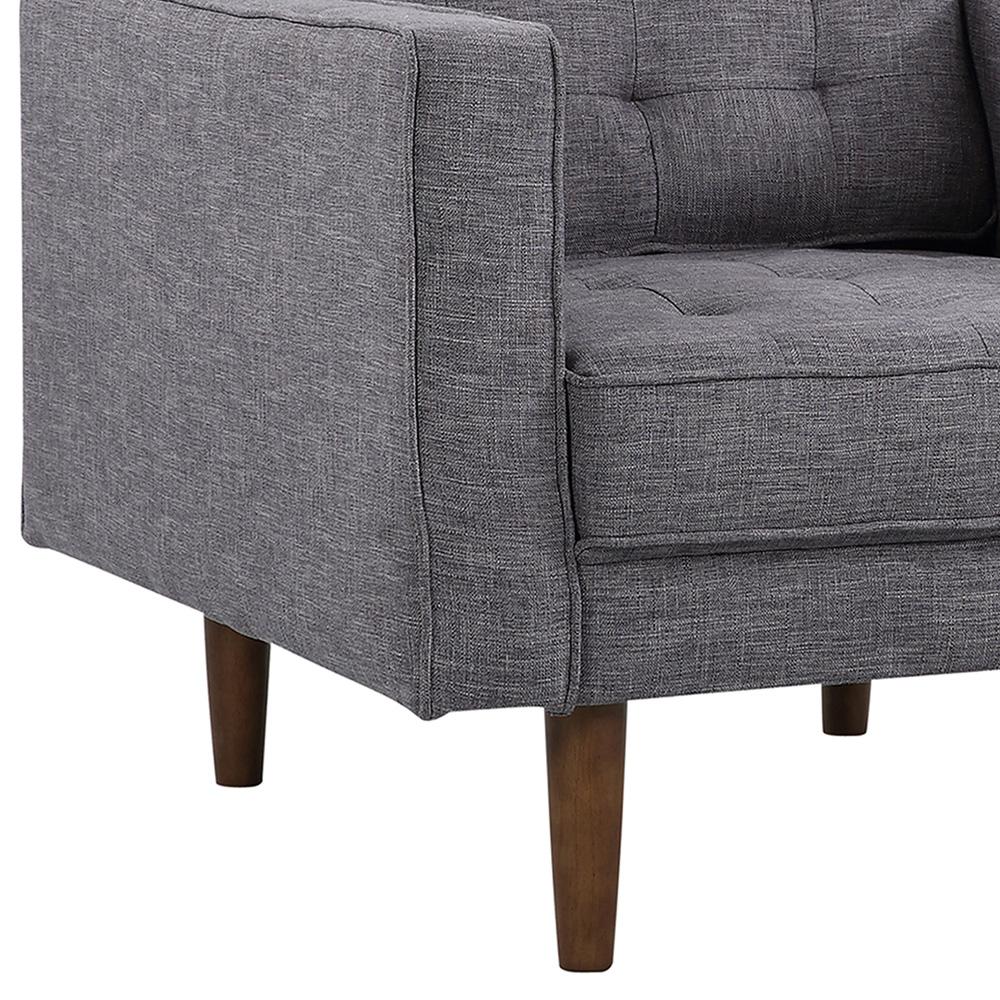 Armen Living - Element Mid-Century Modern Chair in Dark Gray Linen and Walnut Legs - LCEL1DG veiw 5
