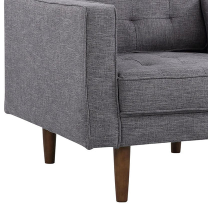 Armen Living - Element Mid-Century Modern Chair in Dark Gray Linen and Walnut Legs - LCEL1DG veiw 5
