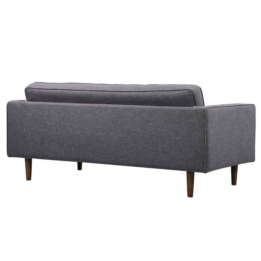 Armen Living - Element Mid-Century Modern Loveseat in Dark Gray Linen and Walnut Legs - LCEL2DG veiw 3