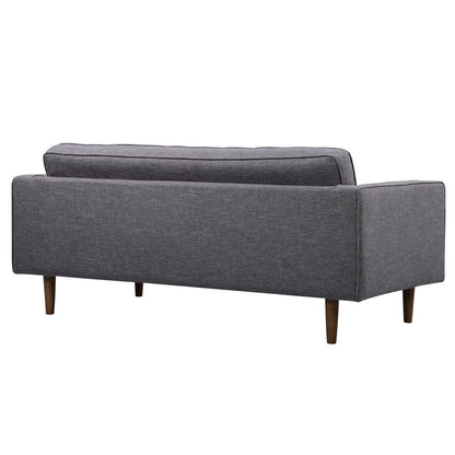 Armen Living - Element Mid-Century Modern Loveseat in Dark Gray Linen and Walnut Legs - LCEL2DG veiw 3