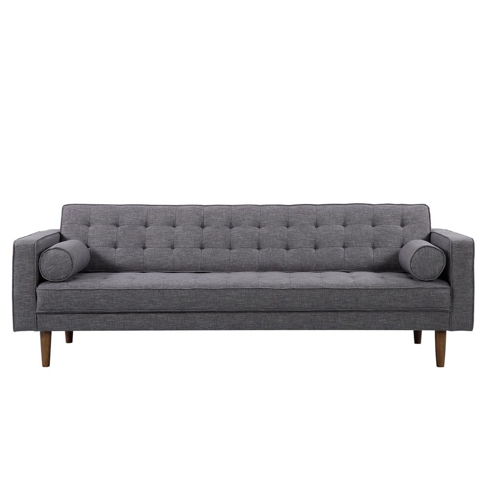 Armen Living - Element Mid-Century Modern Sofa in Dark Gray Linen and Walnut Legs - LCEL3DG veiw 2