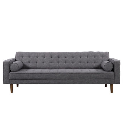 Armen Living - Element Mid-Century Modern Sofa in Dark Gray Linen and Walnut Legs - LCEL3DG veiw 2