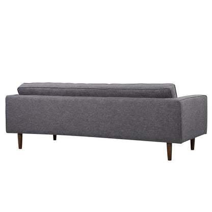 Armen Living - Element Mid-Century Modern Sofa in Dark Gray Linen and Walnut Legs - LCEL3DG veiw 3