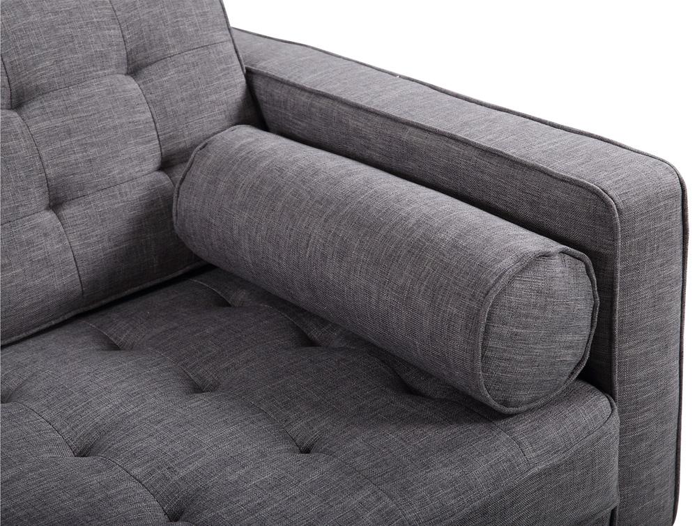 Armen Living - Element Mid-Century Modern Sofa in Dark Gray Linen and Walnut Legs - LCEL3DG veiw 4