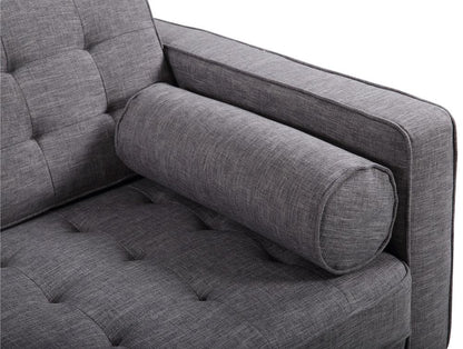 Armen Living - Element Mid-Century Modern Sofa in Dark Gray Linen and Walnut Legs - LCEL3DG veiw 4