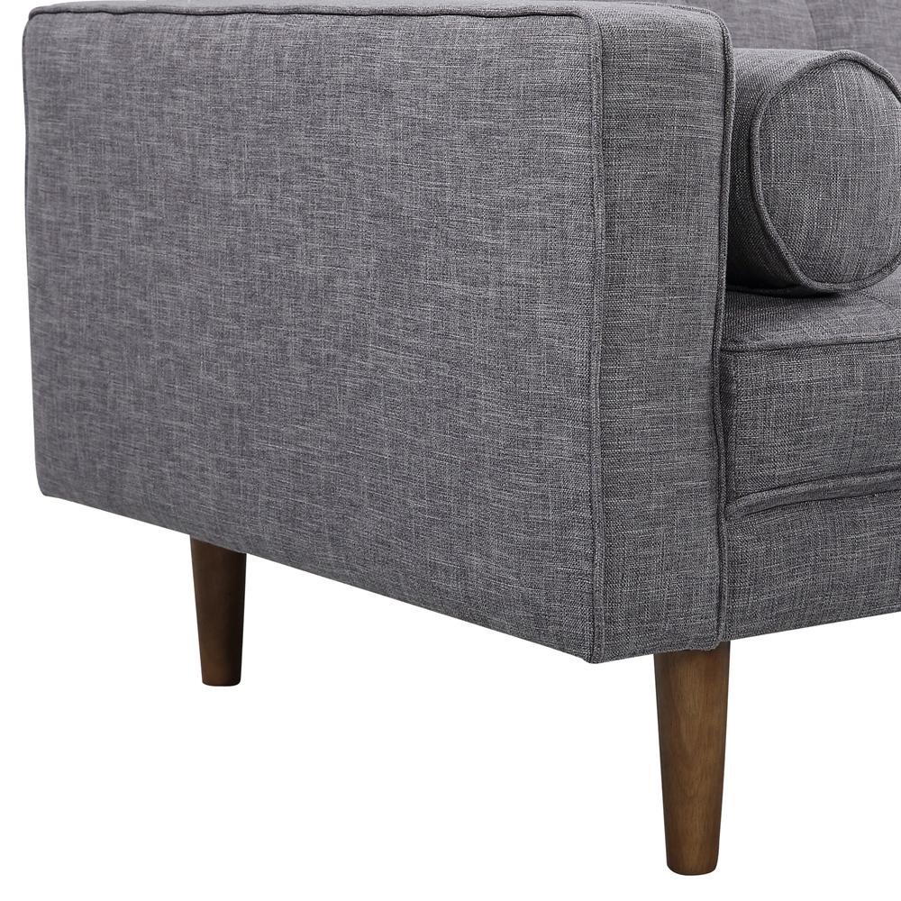 Armen Living - Element Mid-Century Modern Sofa in Dark Gray Linen and Walnut Legs - LCEL3DG veiw 5
