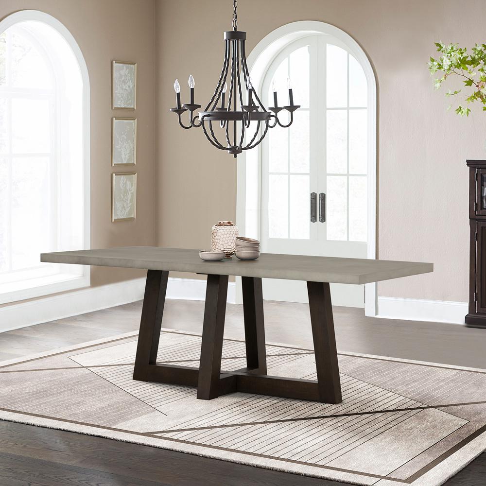 Armen Living - Elodie Gray Concrete and Dark Gray Oak Rectangle Dining Table - LCELDICCGR veiw 5