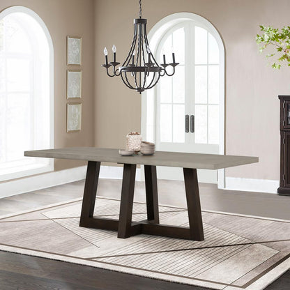 Armen Living - Elodie Gray Concrete and Dark Gray Oak Rectangle Dining Table - LCELDICCGR veiw 5