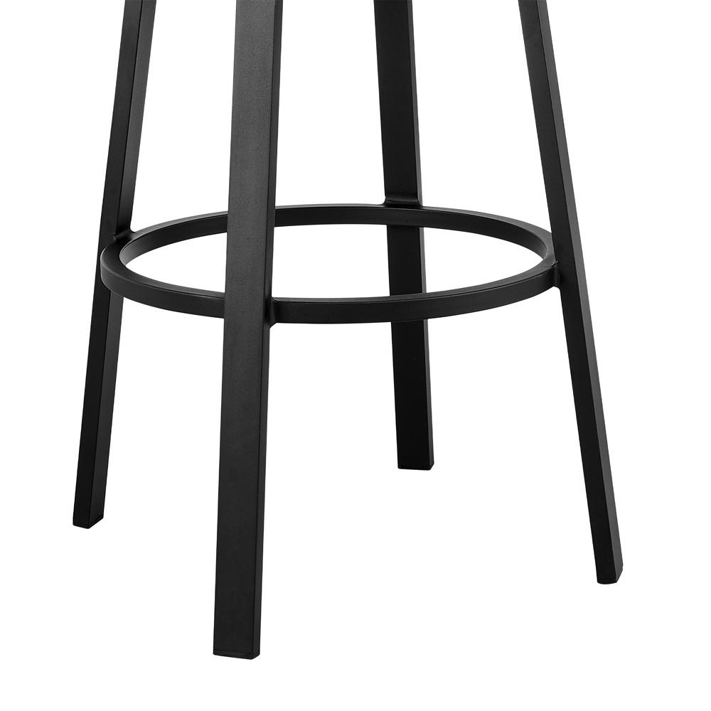 Armen Living - Encinitas Outdoor Patio Swivel Bar Stool in Aluminum and Wicker with Grey Cushions - LCECBAGR30 veiw 8