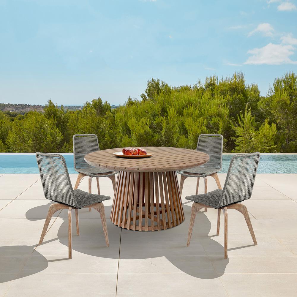 Armen Living Escondido Doris Outdoor Patio Dining Set - Thumbnail 3