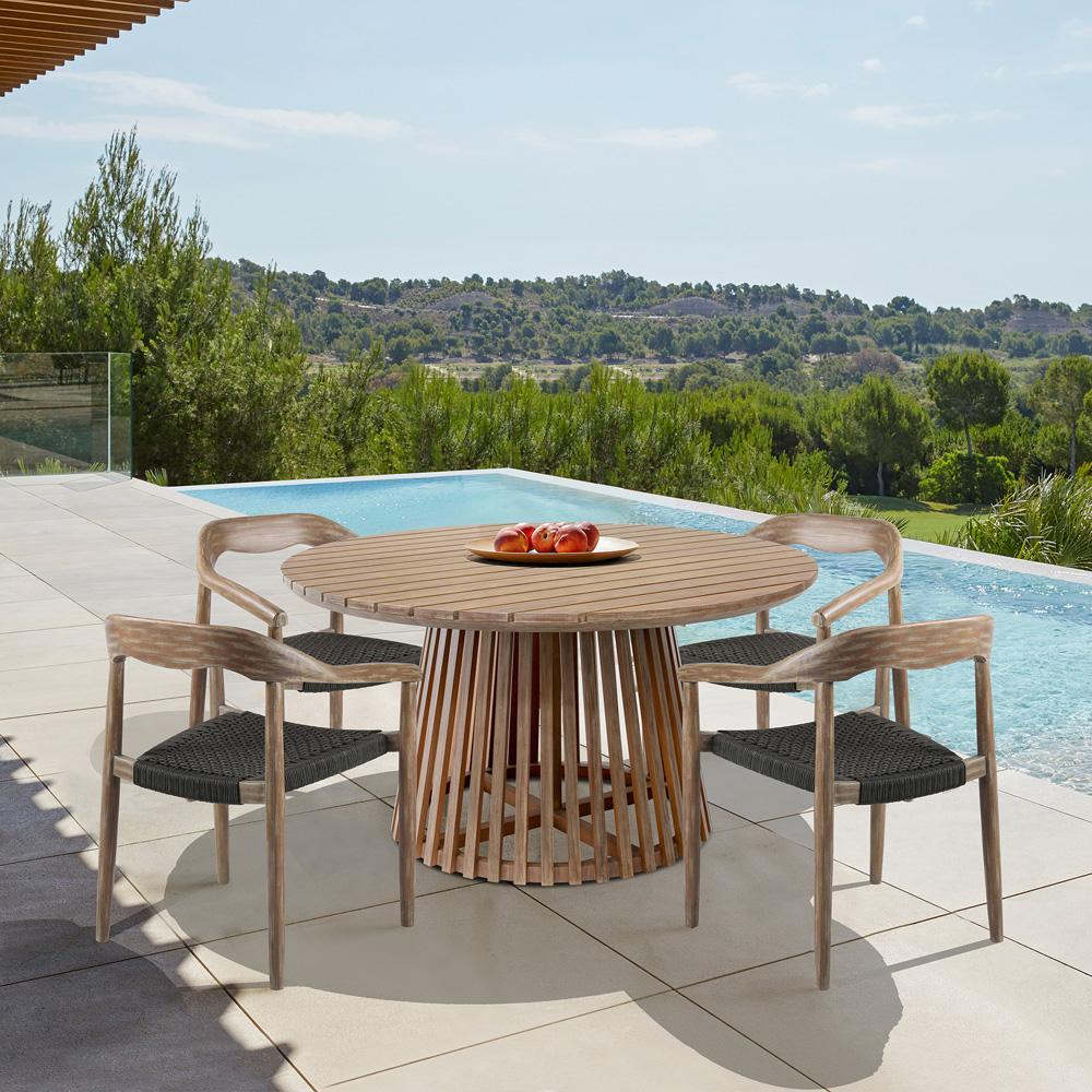 Armen Living Escondido Doris Outdoor Patio Dining Set - Thumbnail 2
