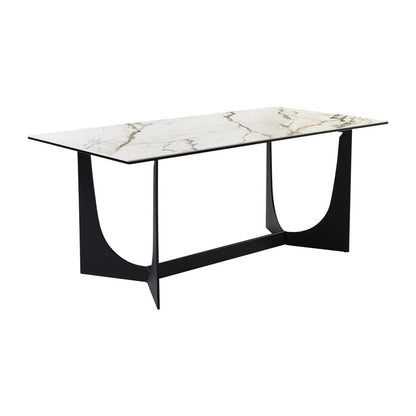 Armen Living - Esme Dining Table in Stone and Metal - LCESDIBLK veiw 1