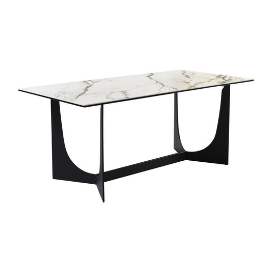 Armen Living - Esme Dining Table in Stone and Metal - LCESDIBLK veiw 1