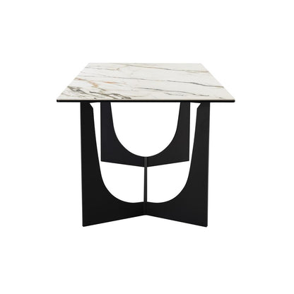 Armen Living - Esme Dining Table in Stone and Metal - LCESDIBLK veiw 3