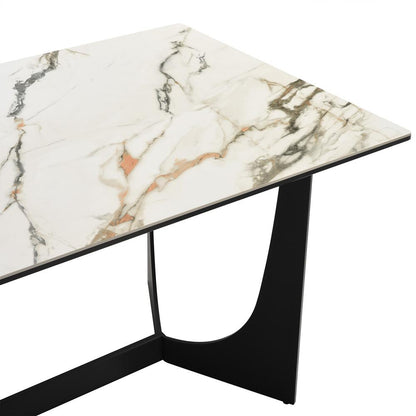 Armen Living - Esme Dining Table in Stone and Metal - LCESDIBLK veiw 5