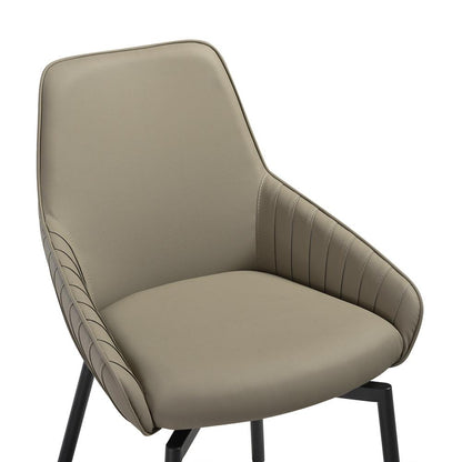 Armen Living - Esme Shilo 5 Piece Dining Set Taupe with Gray Faux Leather Chairs - SETESSH5TG veiw 6