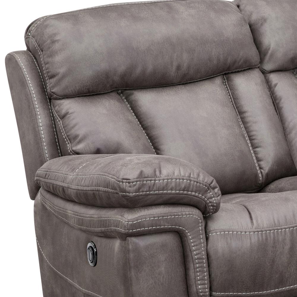 Armen Living - Estelle Power Loveseat in Gunmetal Fabric - LCES2GM veiw 4