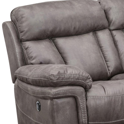 Armen Living - Estelle Power Loveseat in Gunmetal Fabric - LCES2GM veiw 4