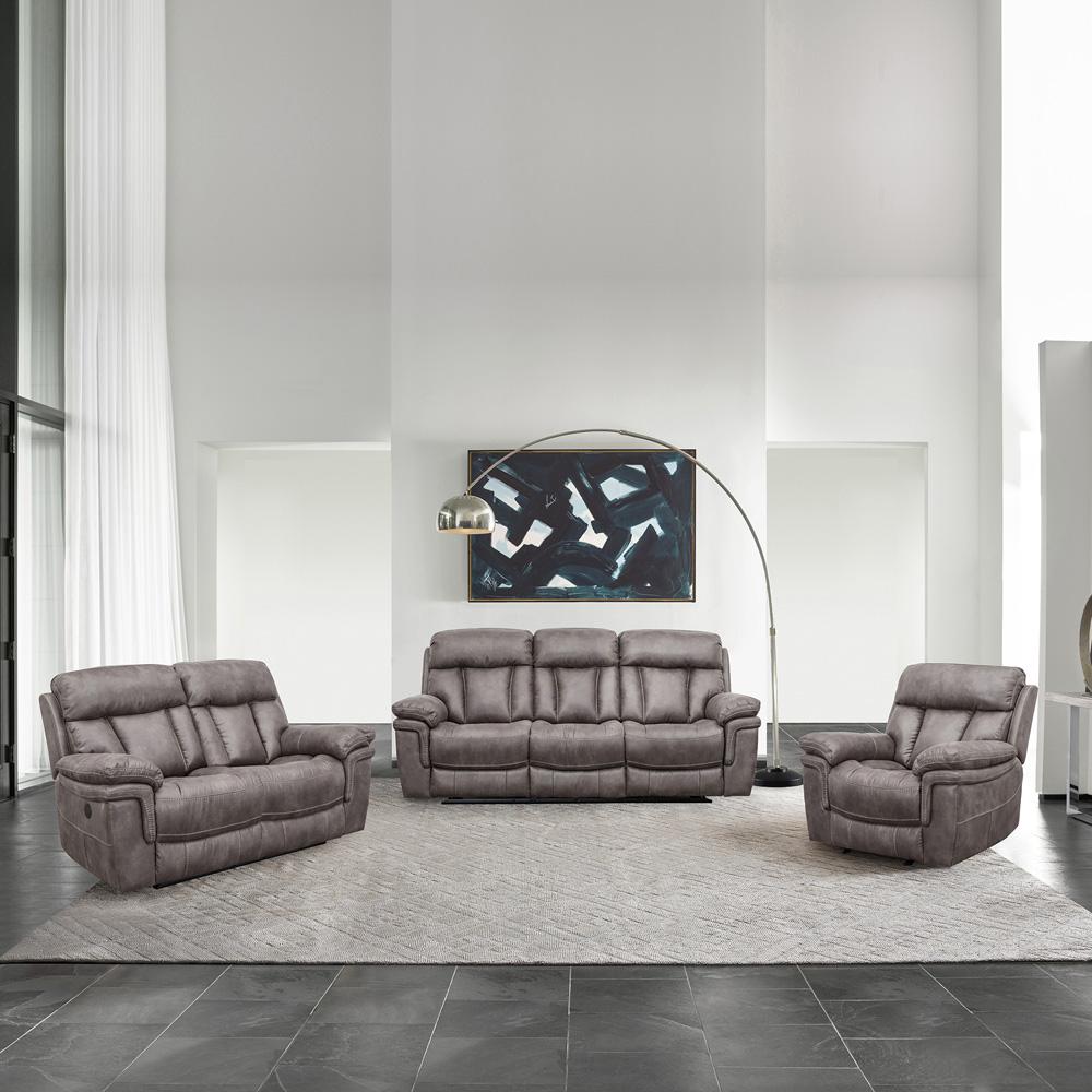 Armen Living - Estelle Power Loveseat in Gunmetal Fabric - LCES2GM veiw 7