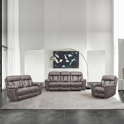 Armen Living - Estelle Power Loveseat in Gunmetal Fabric - LCES2GM veiw 7