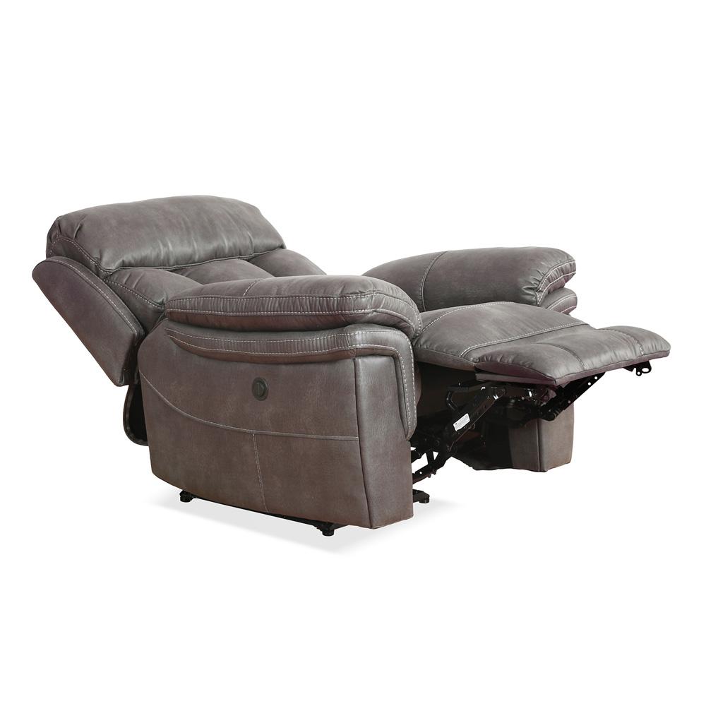 Armen Living Estelle Power Recliner Chair in Gunmetal Fabric - Thumbnail 4