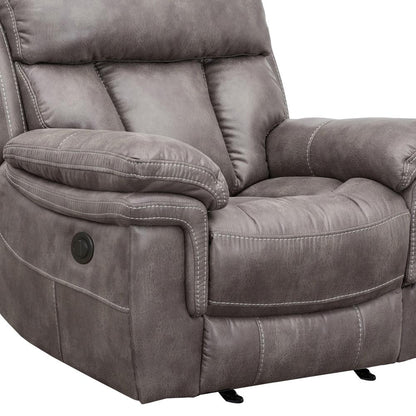 Armen Living - Estelle Power Recliner Chair in Gunmetal Fabric - LCES1GM veiw 8
