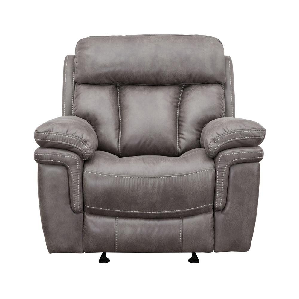 Armen Living - Estelle Power Reclining 2 Piece Sofa and Recliner Set in Gunmetal Fabric - SETESGM2PC veiw 7