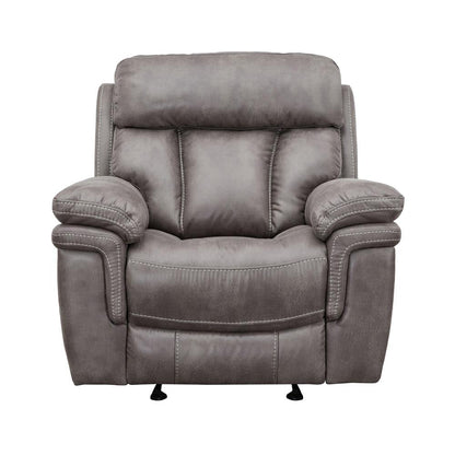 Armen Living - Estelle Power Reclining 2 Piece Sofa and Recliner Set in Gunmetal Fabric - SETESGM2PC veiw 7