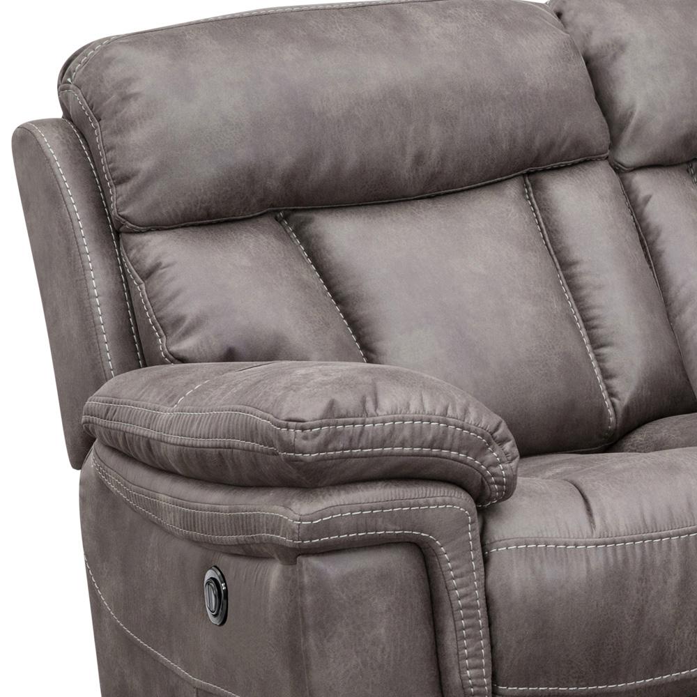 Armen Living - Estelle Power Reclining 2 Piece Sofa and Recliner Set in Gunmetal Fabric - SETESGM2PC veiw 8