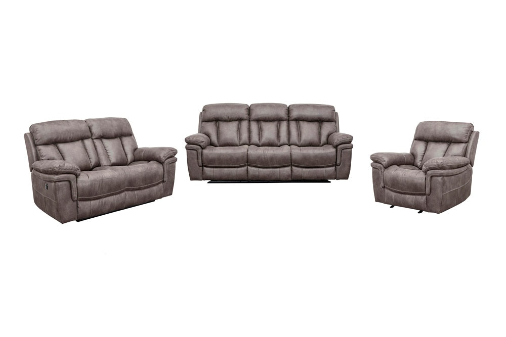 Armen Living - Estelle Power Reclining 3 Piece Living room Set in Gunmetal Fabric - SETESGM3PC veiw 1