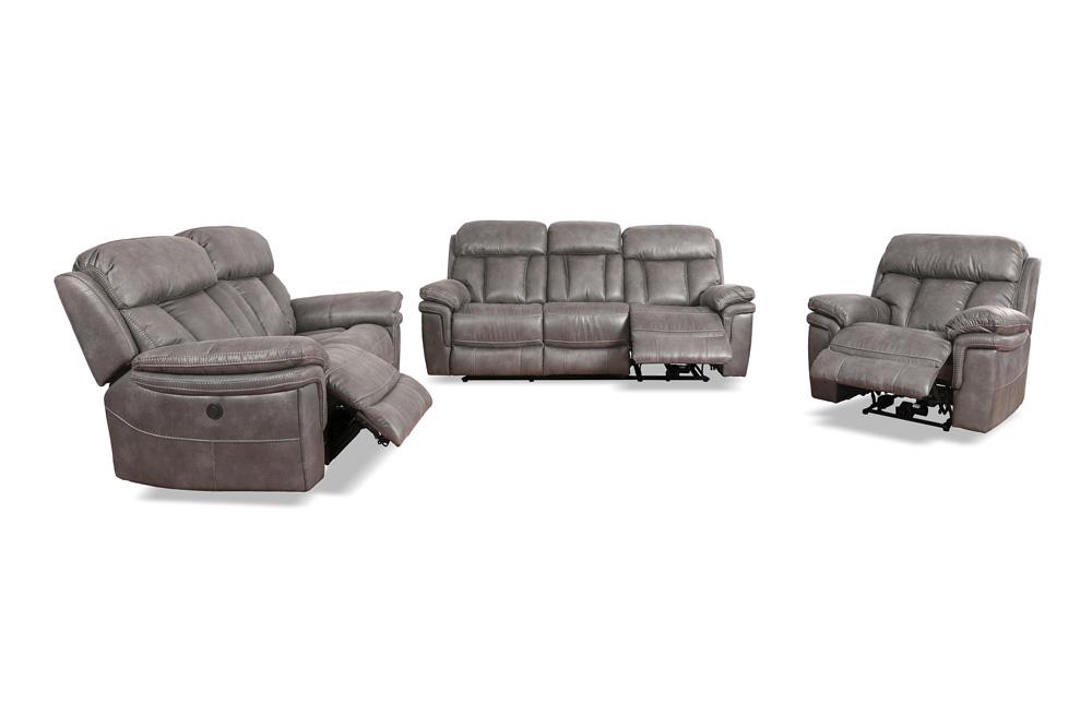 Armen Living - Estelle Power Reclining 3 Piece Living room Set in Gunmetal Fabric - SETESGM3PC veiw 2