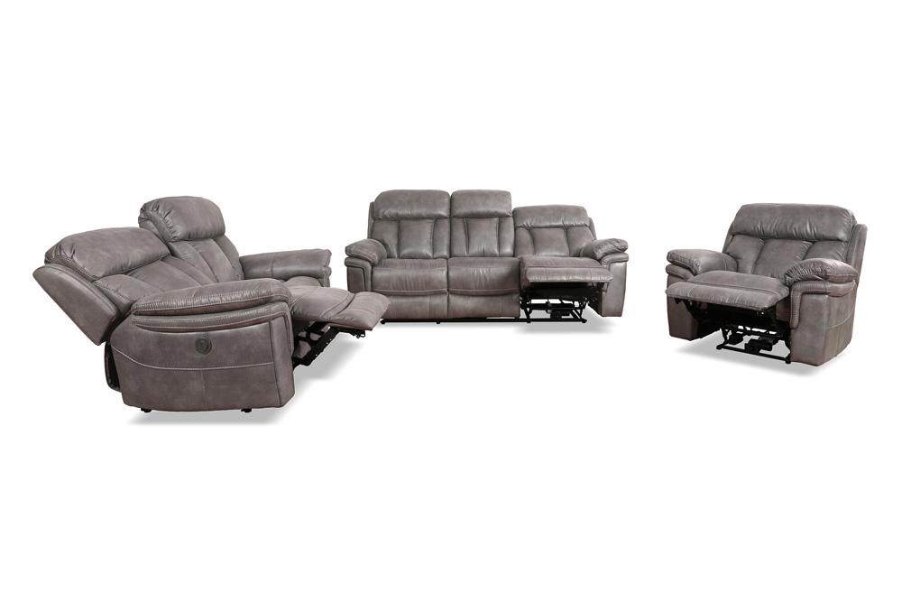 Armen Living - Estelle Power Reclining 3 Piece Living room Set in Gunmetal Fabric - SETESGM3PC veiw 3