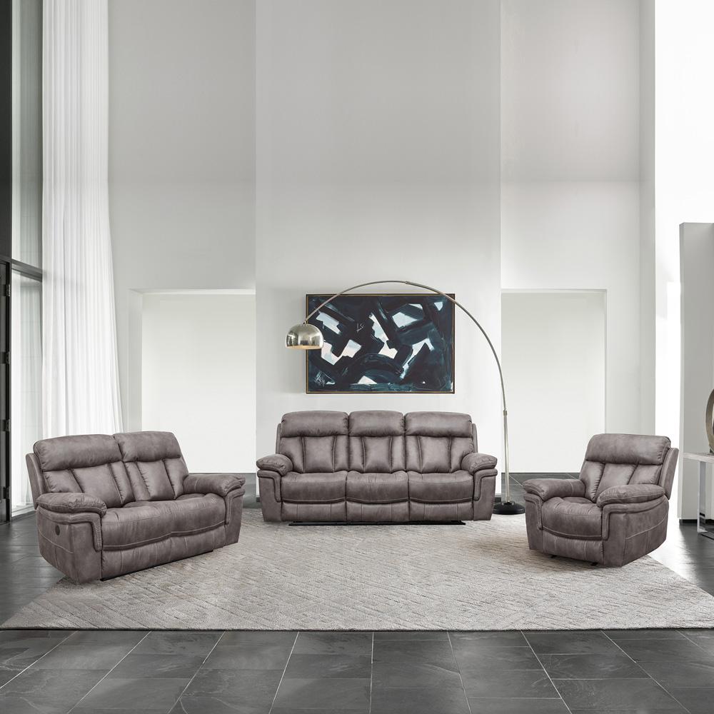 Armen Living - Estelle Power Reclining Sofa in Gunmetal Fabric - LCES3GM veiw 7