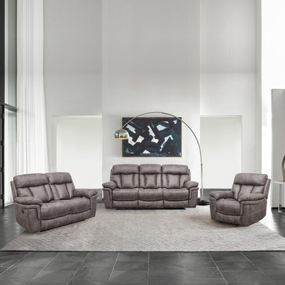 Armen Living - Estelle Power Reclining Sofa in Gunmetal Fabric - LCES3GM veiw 7