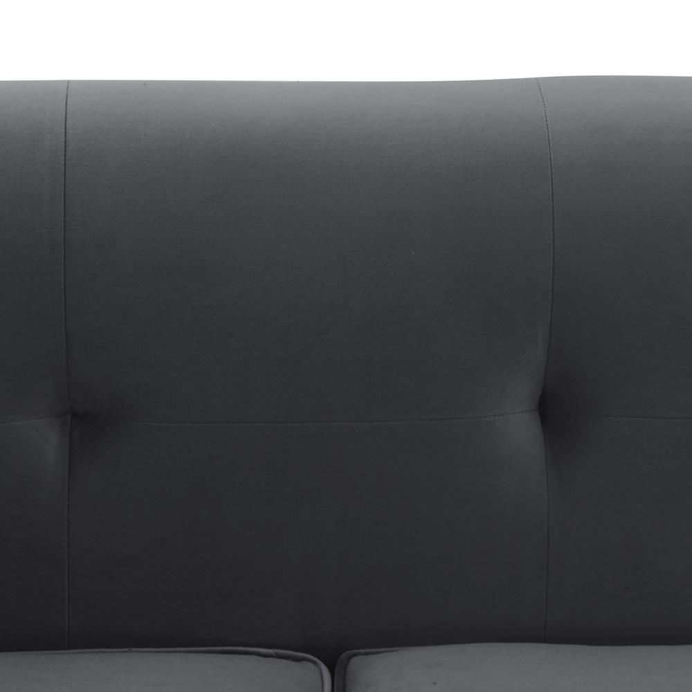 Armen Living - Everest 90in Gray Fabric Upholstered Sofa with Brushed Stainless Steel Legs - LCEV3GREY veiw 5