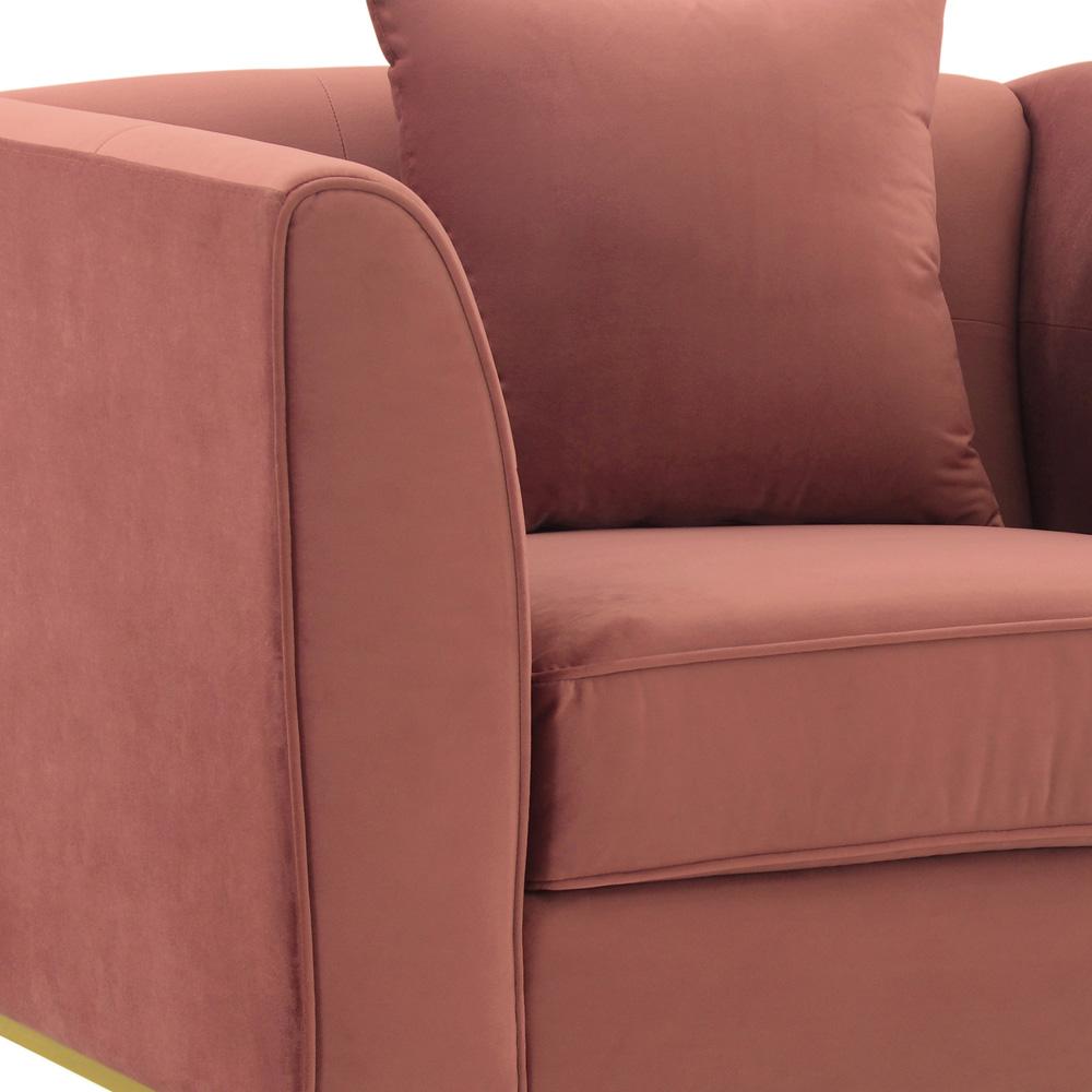 Armen Living - Everest Blush Fabric Upholstered Sofa Accent Chair with Brushed Gold Legs - LCEV1BLUSH veiw 2