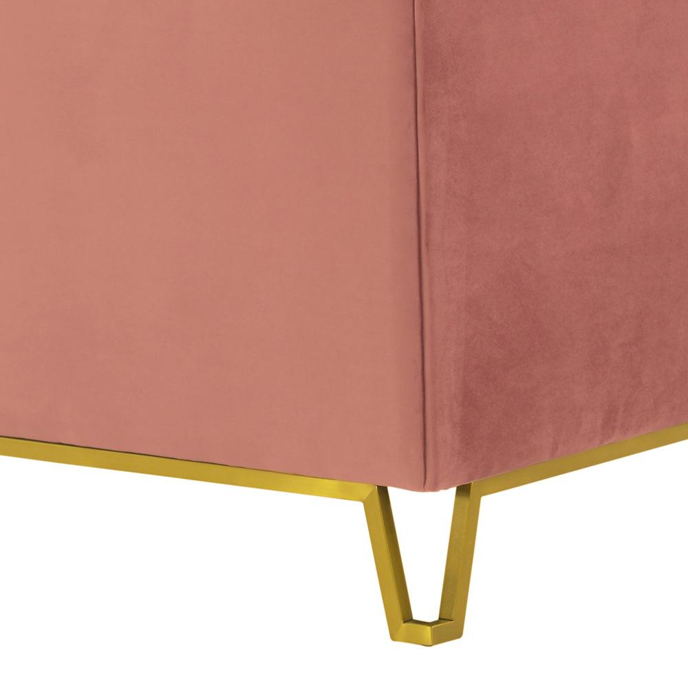 Armen Living - Everest Blush Fabric Upholstered Sofa Accent Chair with Brushed Gold Legs - LCEV1BLUSH veiw 3