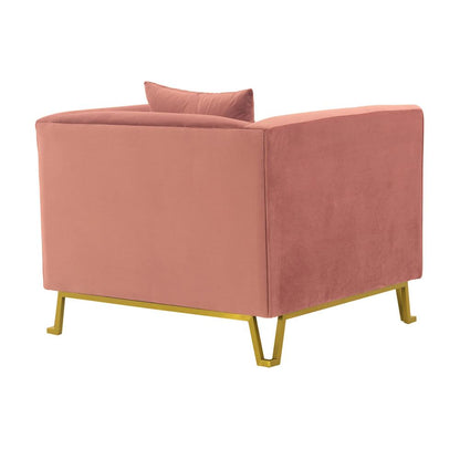 Armen Living - Everest Blush Fabric Upholstered Sofa Accent Chair with Brushed Gold Legs - LCEV1BLUSH veiw 4