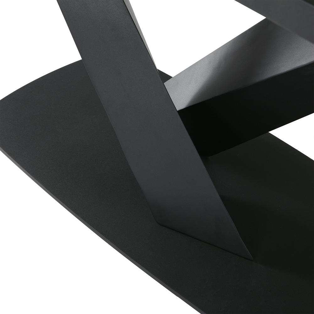 Armen Living - Everett Contemporary Dining Table in Matte Black Finish and Walnut Top - LCERDIWABL veiw 3