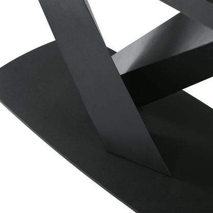 Armen Living - Everett Contemporary Dining Table in Matte Black Finish and Walnut Top - LCERDIWABL veiw 3