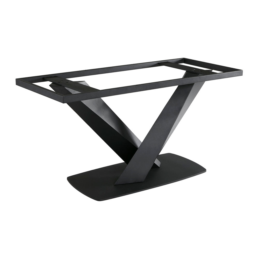 Armen Living - Everett Contemporary Dining Table in Matte Black Finish and Walnut Top - LCERDIWABL veiw 6