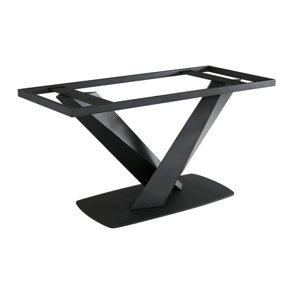 Armen Living - Everett Contemporary Dining Table in Matte Black Finish and Walnut Top - LCERDIWABL veiw 6