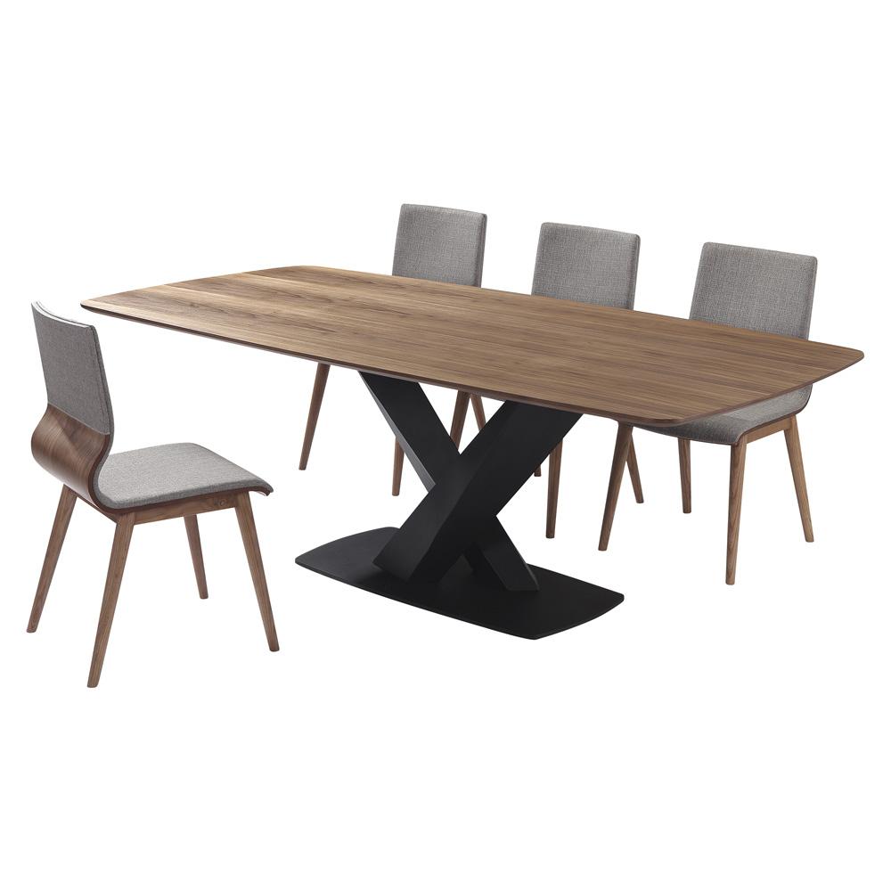 Armen Living - Everett Mid-Century Walnut Wood 5 Piece Dining Set - SETERDIWAGY veiw 1