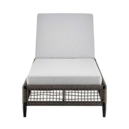 Armen Living - Felicia Outdoor Patio Adjustable Chaise Lounge Chair in Aluminum with Grey Rope and Cushions - 840254333161 veiw 2
